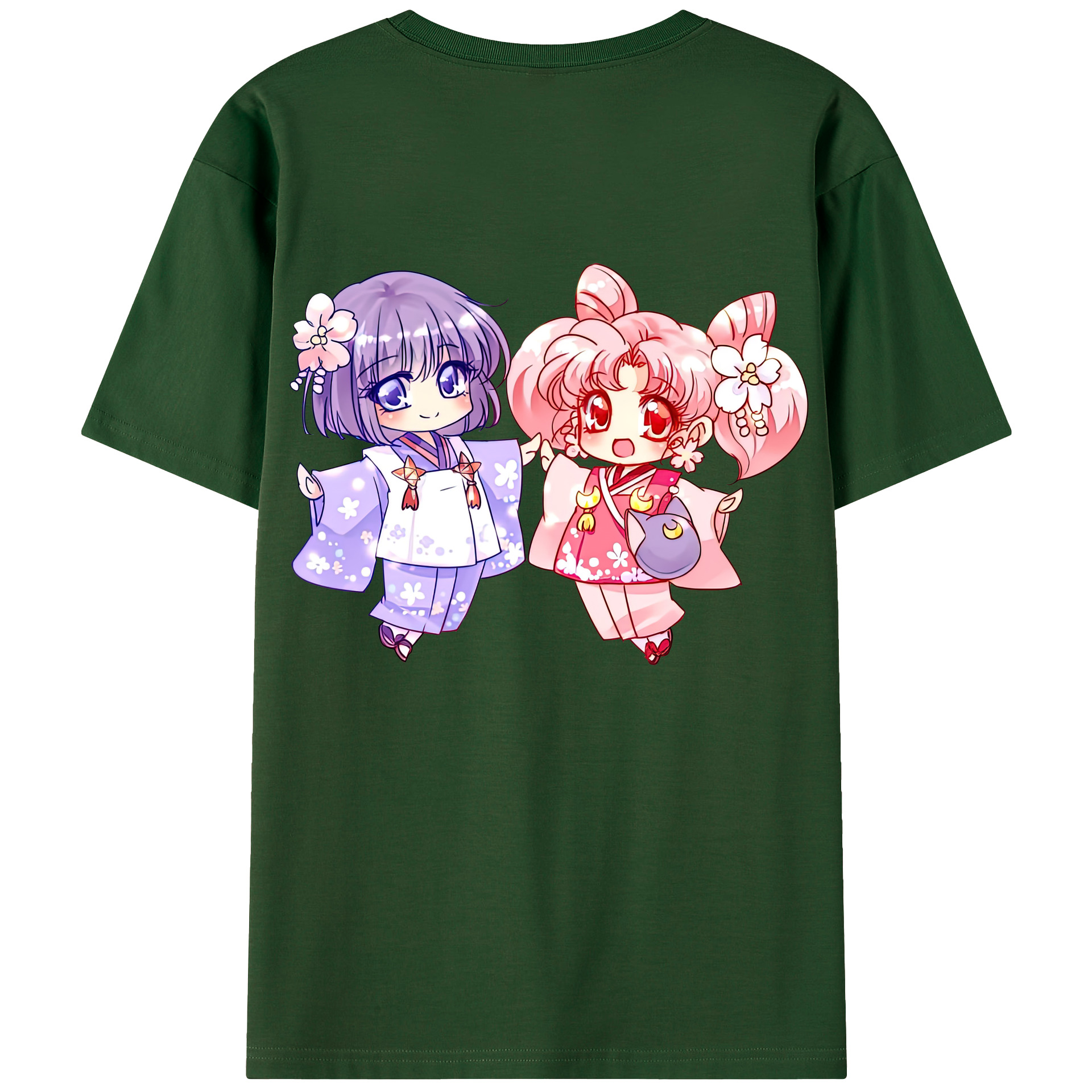 （画像用） 美少女戦士セーラームーン ちびうさ Sailor Moon Chibiusa Tsukino Usagi Small Lady Serenity 綿100％半袖Tシャツ（背面プリント）